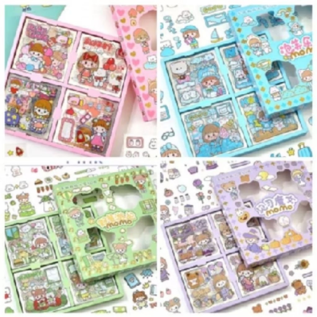 

Stiker momo/stiker Sanrio/kuromi isi 100 pcs kemasan box/stiker waterproof/stiker viral/stiker murah