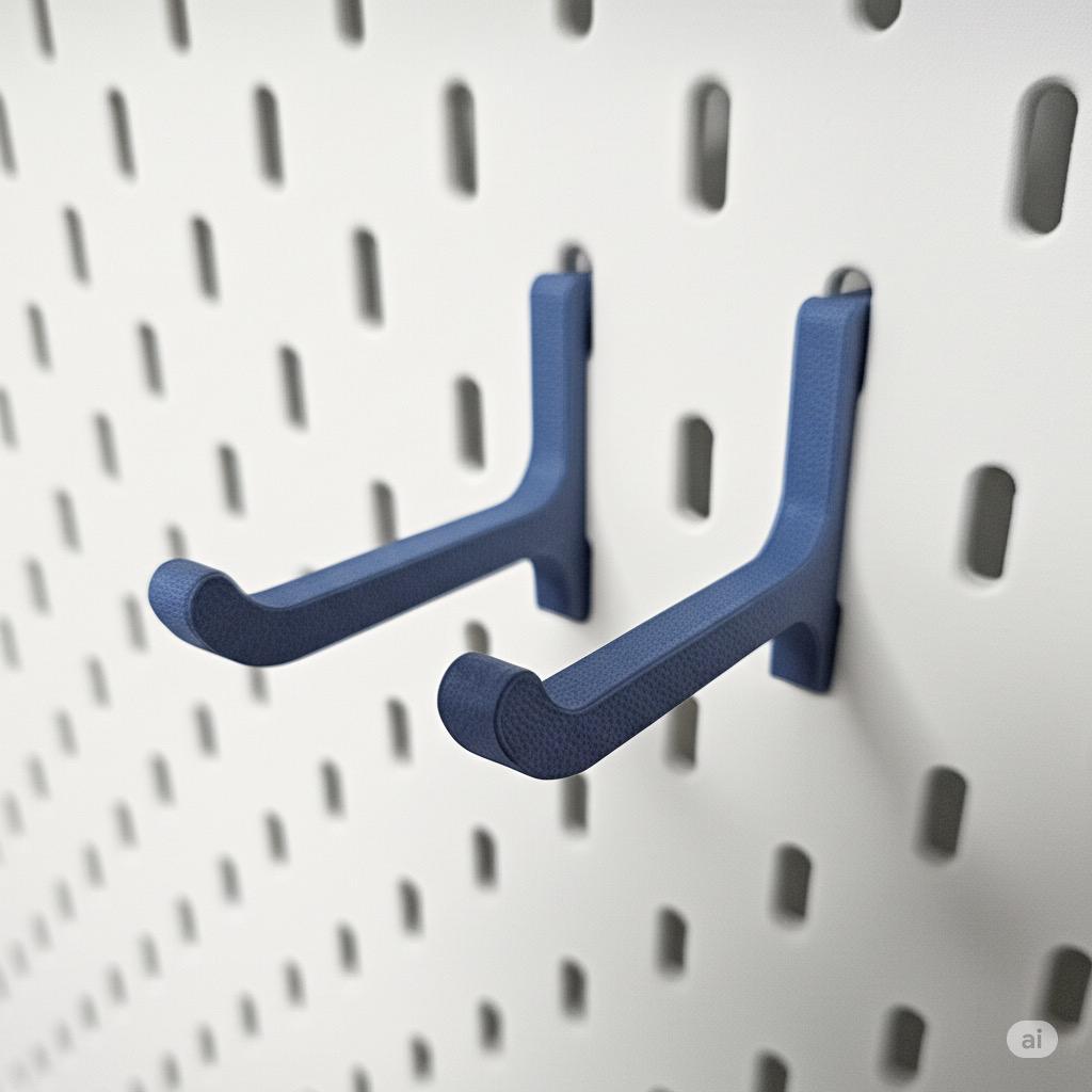 Pegboard Skadis 3D Multifungsi J Hook Pengait Skadis Dudukan Skadis Warna