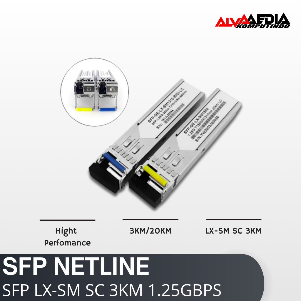 SFP SC NETLINE SFP GE LX-SM SC 3KM 1.25GBPS