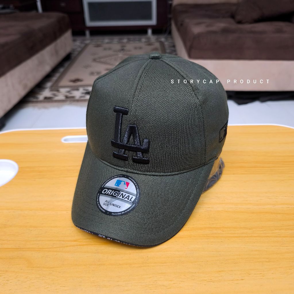 TOPI BASEBALL DISTRO LOGO LA - TOPI BASEBALL PRIA WANITA BORDIR LA ARMY