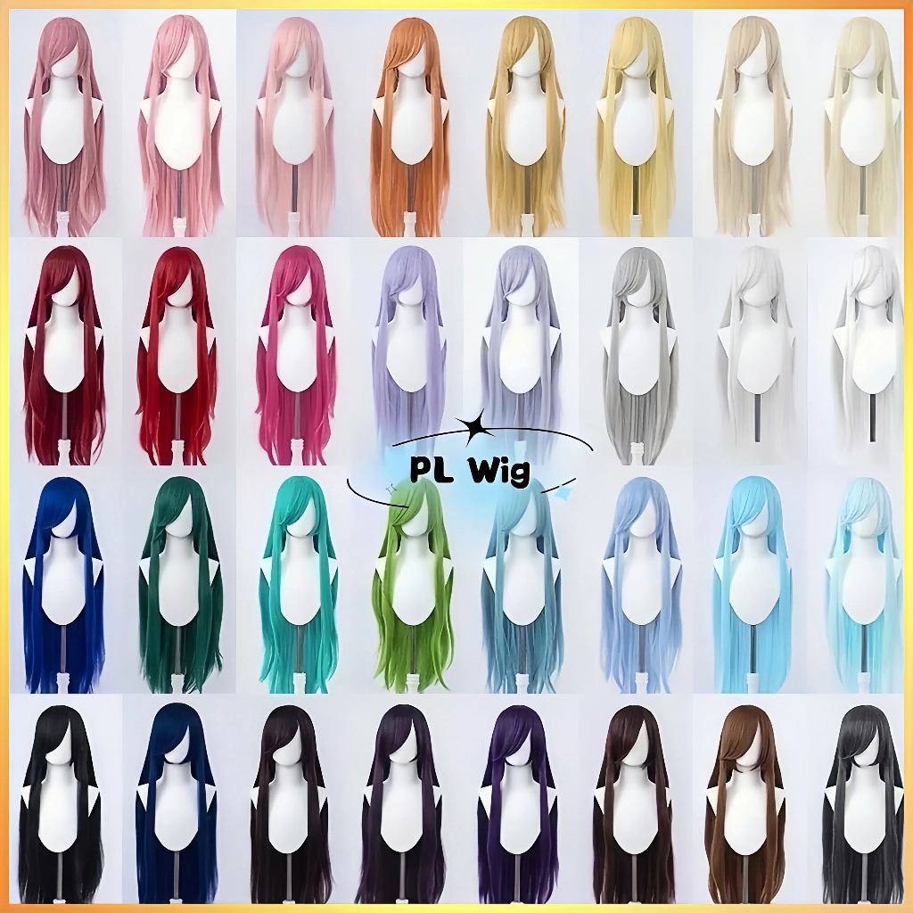 Wig cosplay 80CM Wig base versatile  rambut palsu wanita panjang rambut palsu wanita panjang wig tan