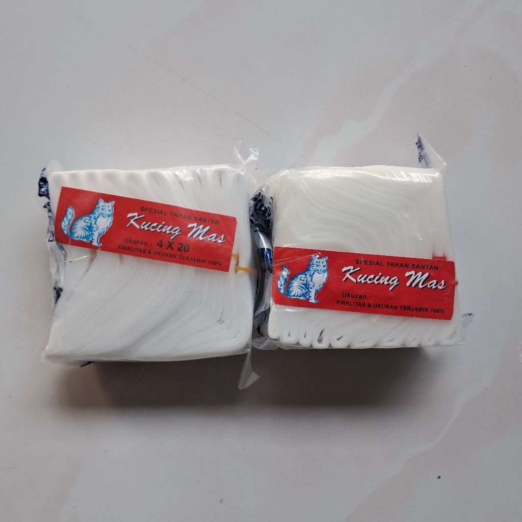 Plastik PE Kucing mas 4x20 4,5x20 plastik es lilin
