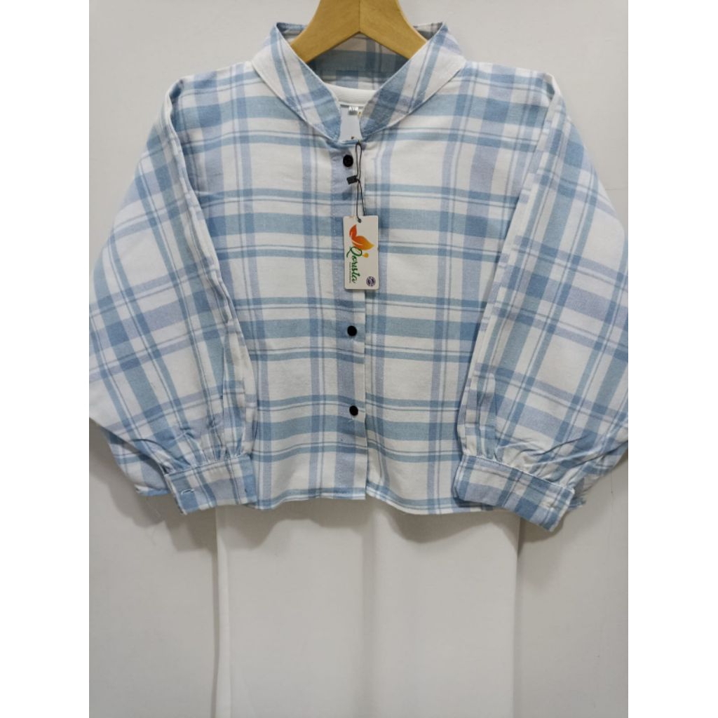 Kemeja Batwing Flanel Wanita oversize Atasan wanita oversize