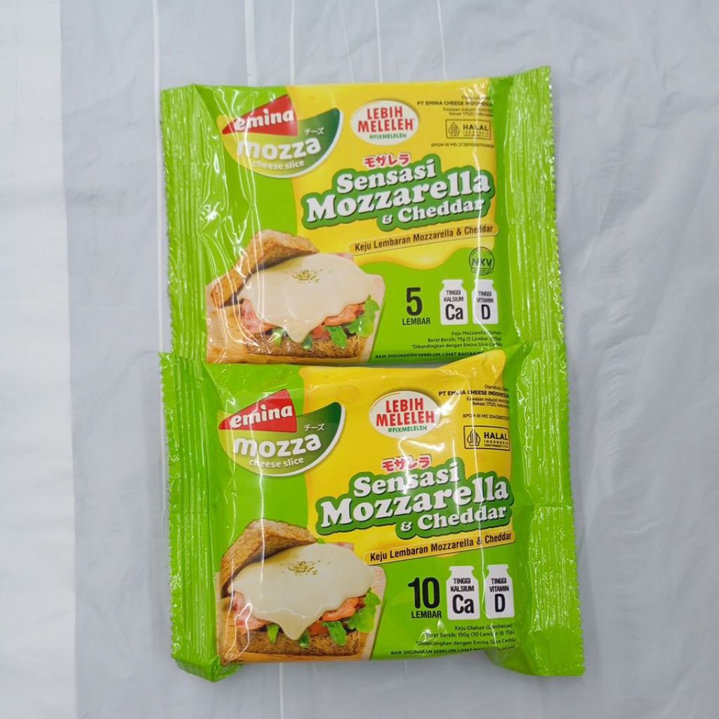

Emina Moza Cheese Slice isi 10 lembar & 5 lembar (75gr & 150gr)
