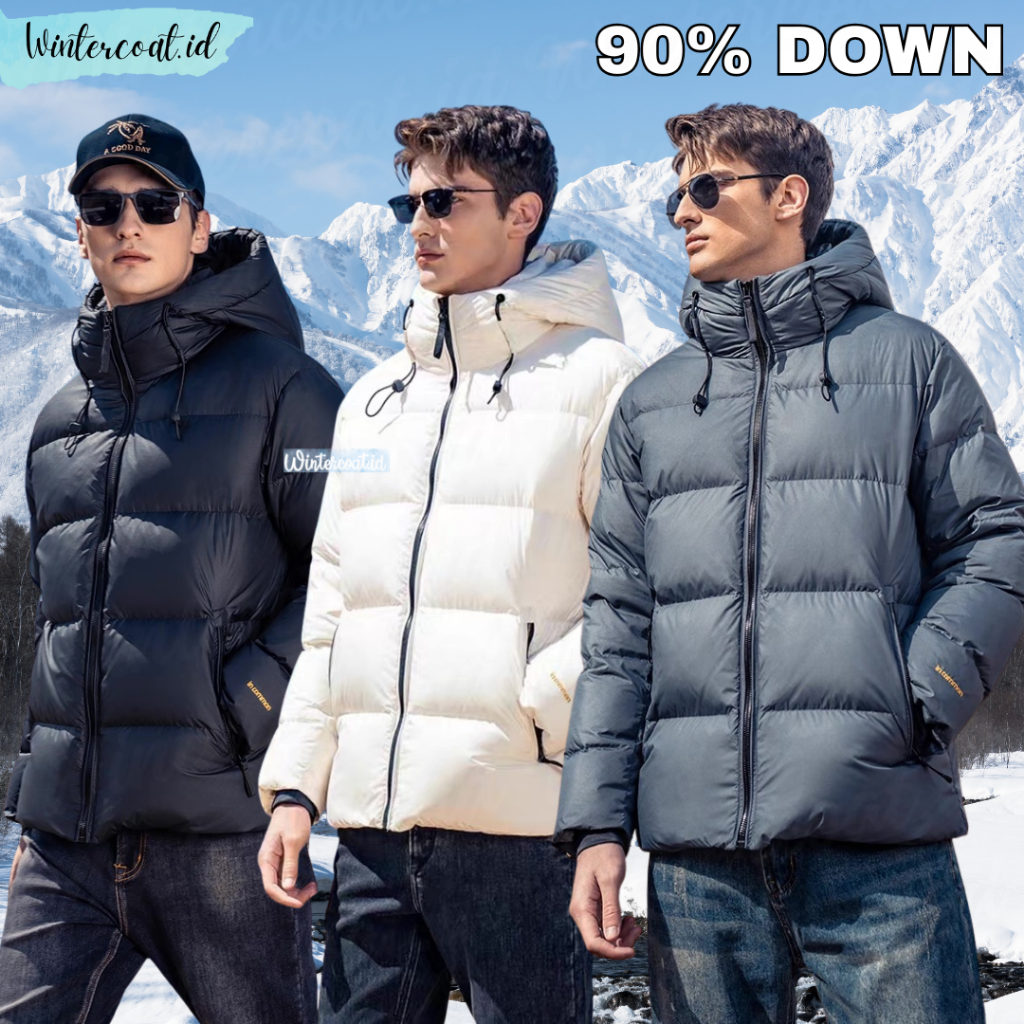 Winter down coat men jaket musim dingin INCOMMON graphene 90% white duck down gunung pria hangat big