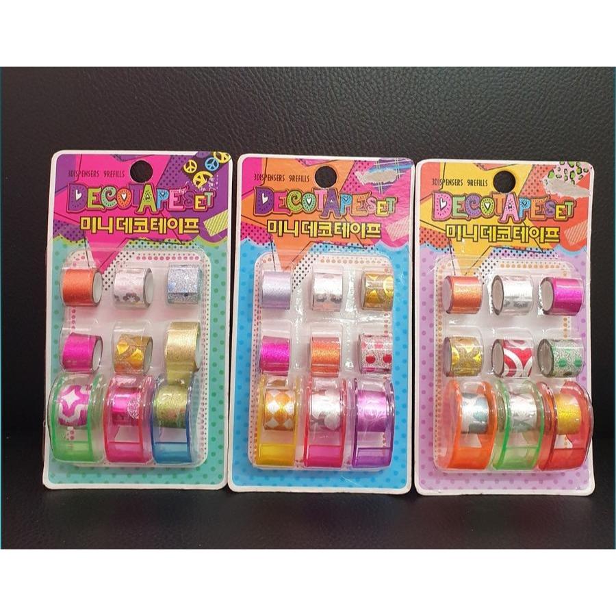 

Selotip Solatip Warna Warni Deco Tape Fancy 1set (isi 9pcs+Dispenser)