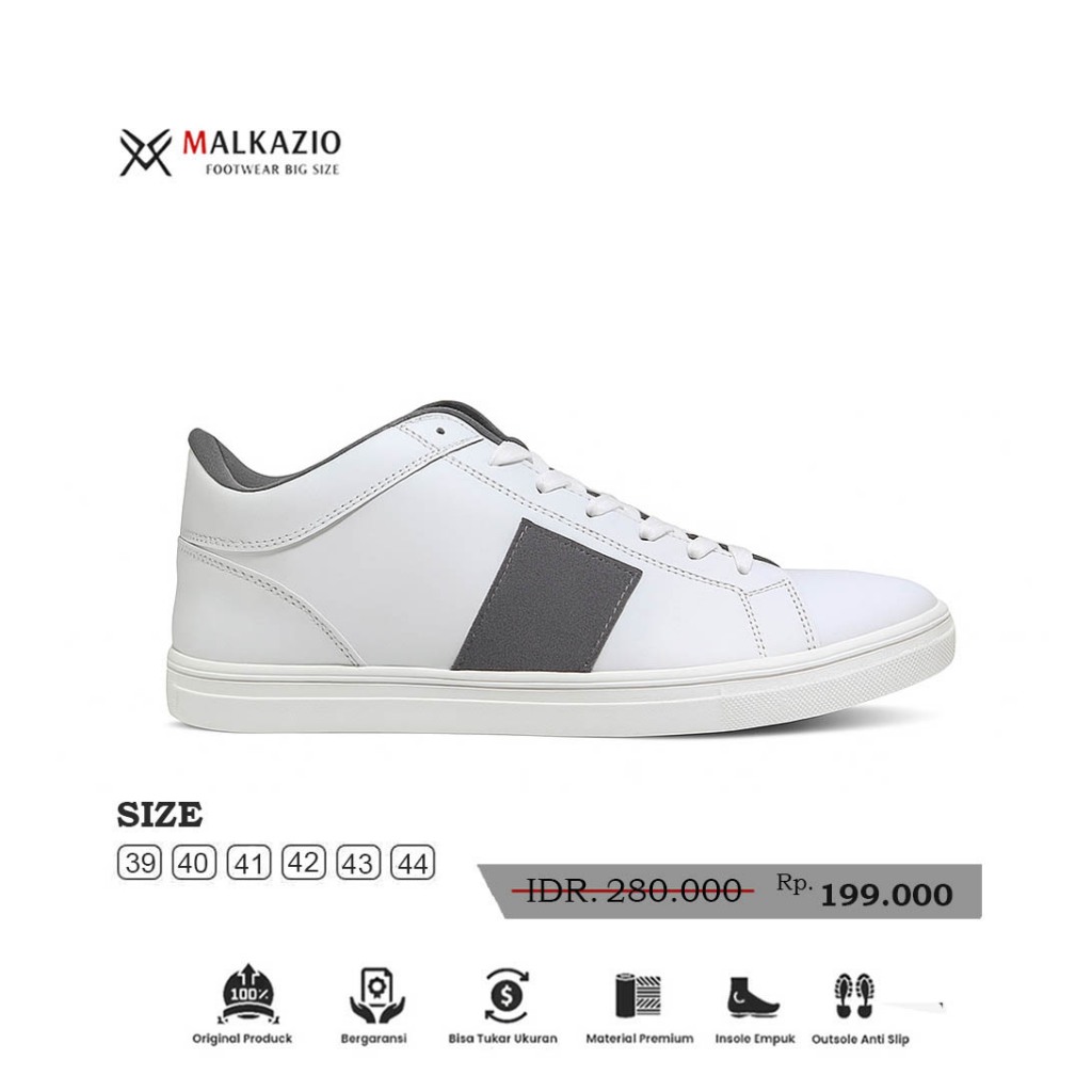 Malkazio - Jackson White | Sepatu Sneakers Putih Semi Boots