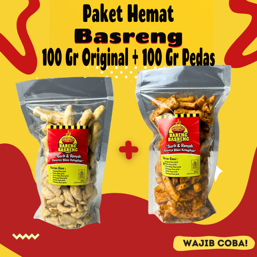 

Paket Combo Basreng Original 100 Gr + Basreng Pedas 100 Gram