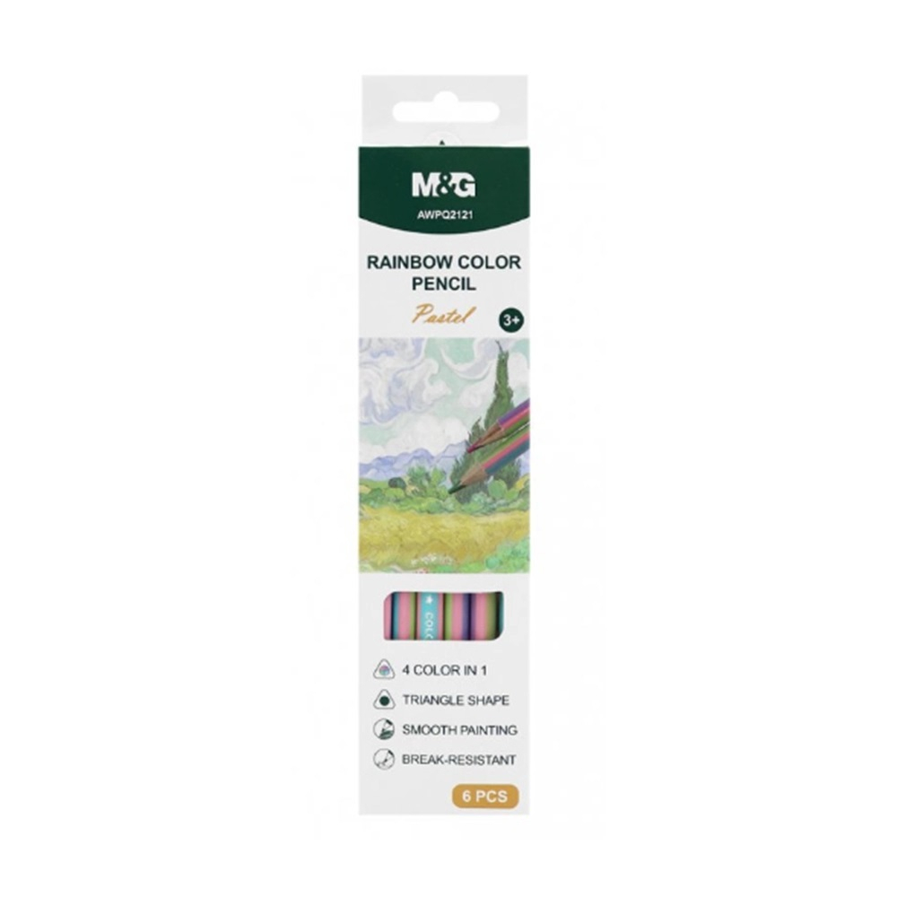

M&G AWPQ2121 Rainbow color pencil (1pack isi 6pcs )