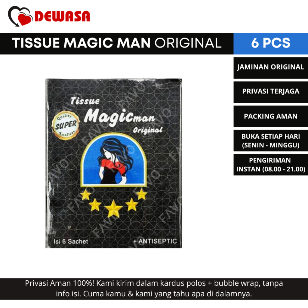Tissue Magic Man Original - 6 Sachets (Tisu Magic Man Original)