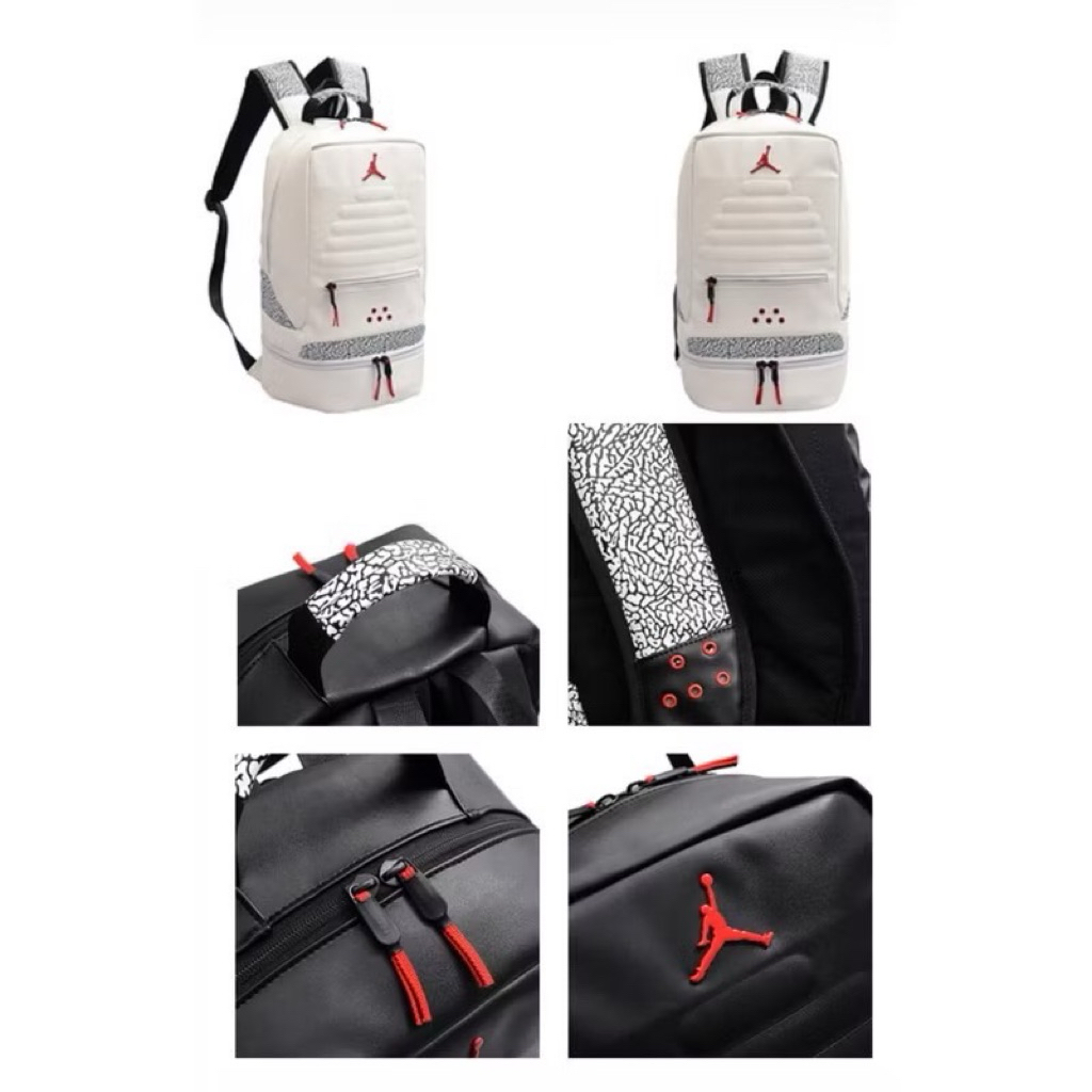 TAS RANSEL JORDAN LEATHER RETRO 3 // BACKPACK KULIT PUTIH