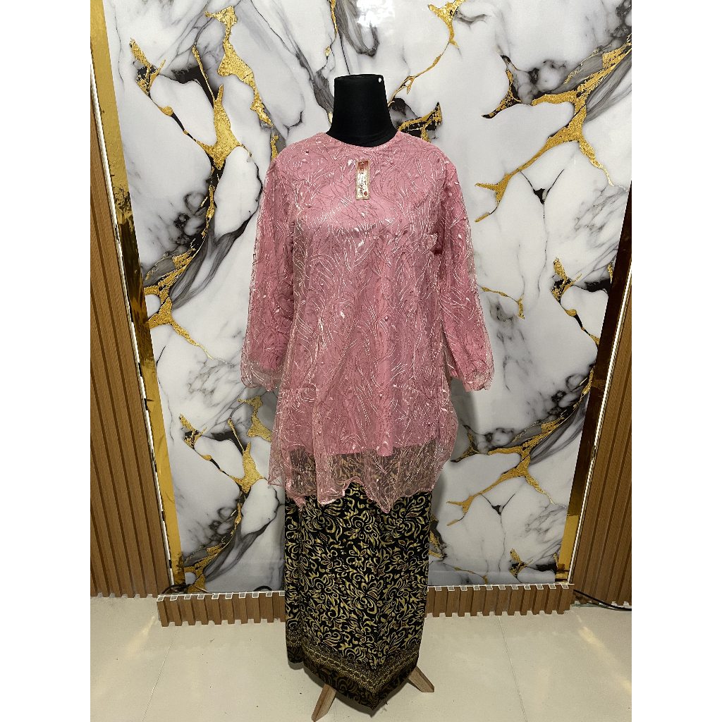 DAYANA BATIK - Batik Couple Amalia Amelia Brukat Tile Bordir Murah Set Tunik Batik Sarimbit Pasangan