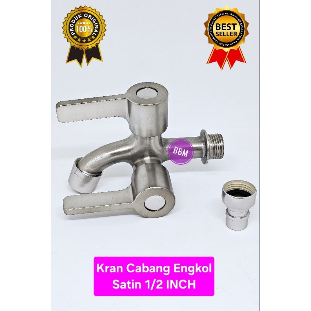 Kran Air Cabang 2 Satin Engkol Keran Mesin Cuci Kran Cabang 2 Shower Mandi Kran Shower Cabang Kran K