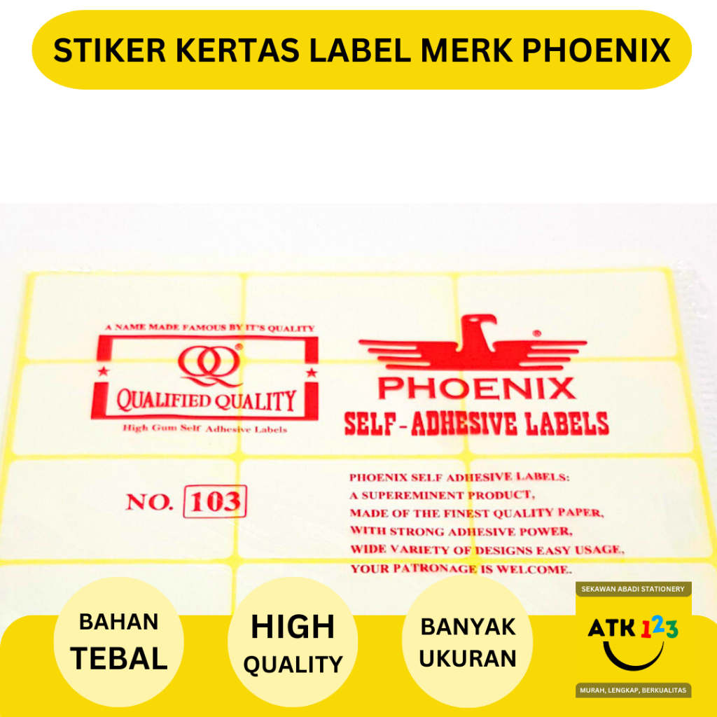 

PHOENIX Stiker Labels Kertas/ Stiker Label Harga / Stiker Label Nama Undangan Merk Phoenix