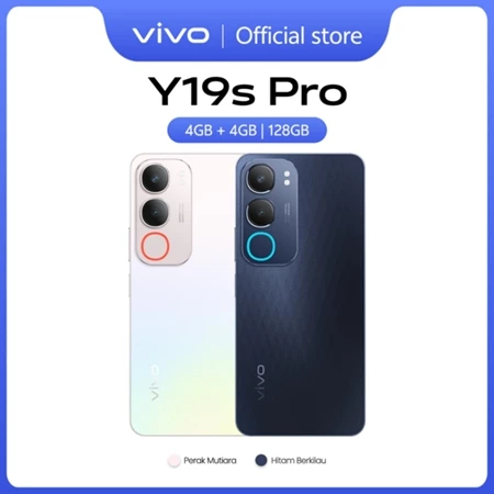 vivo Y19s Pro 4/128 - 6000mAh + 44W FlashCharge, Tahan Banting Ekstrem, Tahan Hujan IP64, Dual Stere