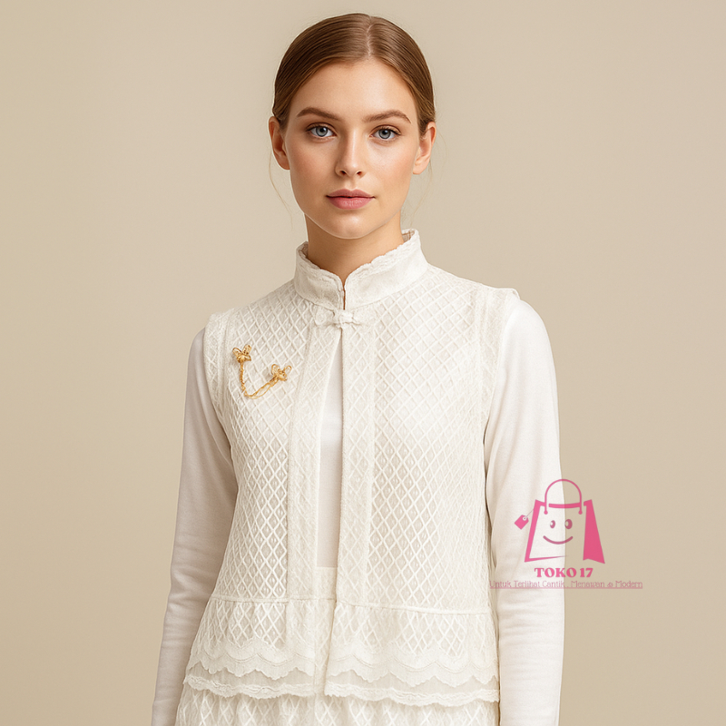 VEST AURA OUTER BRUKAT KEKINIAN ROMPI Muslim Wanita Baju Motif Atasan Panjang Cantik Dress Kondangan