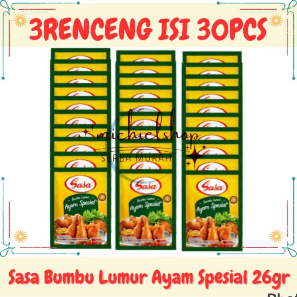 

Sasa Bumbu Lumur Ayam Spesial 26gr 3Renceng Isi 30pcs