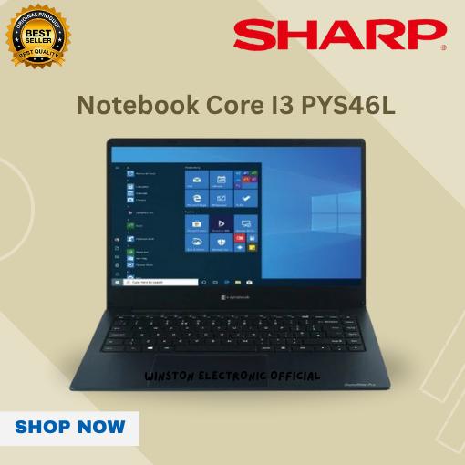 SHARP NOTEBOOK DYNABOOK CORE I3 PYS46L-04102E 4GB/PSY-46L/PSY 46L/SHARP NOTEBOOK DYNABOOK/ORIGINAL