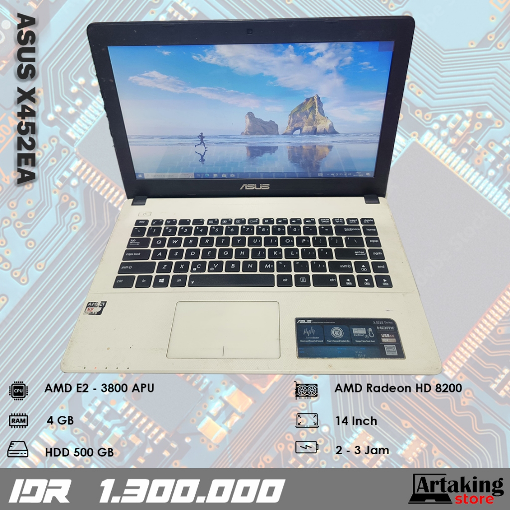 Asus X452EA - AMD E2 - Ram 4 GB - Normal Siap Pakai