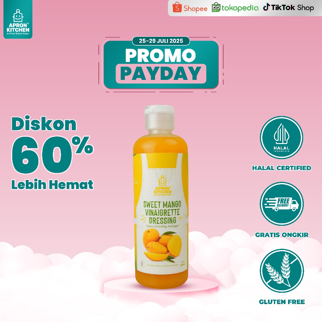 

Apron Kitchen Mango Vinaigrette Saus Dressing Salad Mangga 250ML
