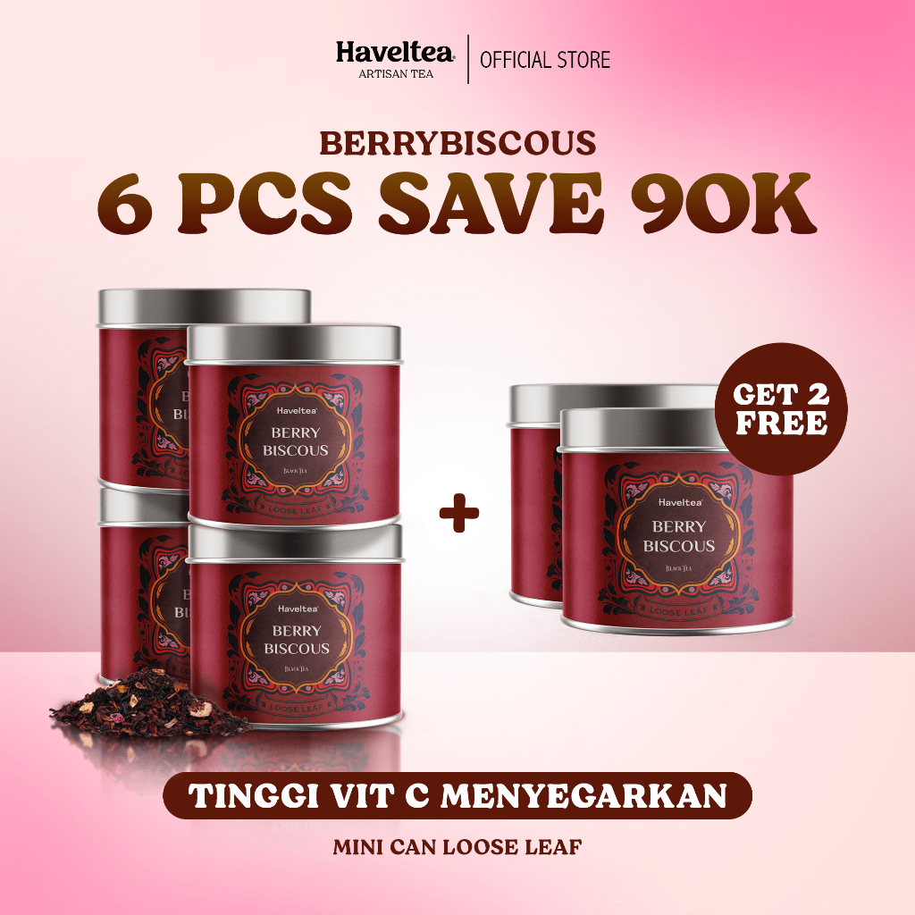 

Haveltea Berrybiscous Teh Rosella Mixed Berries Fruit Tea Hibiscus Blend Fruit Tea Loose Leaf 15g