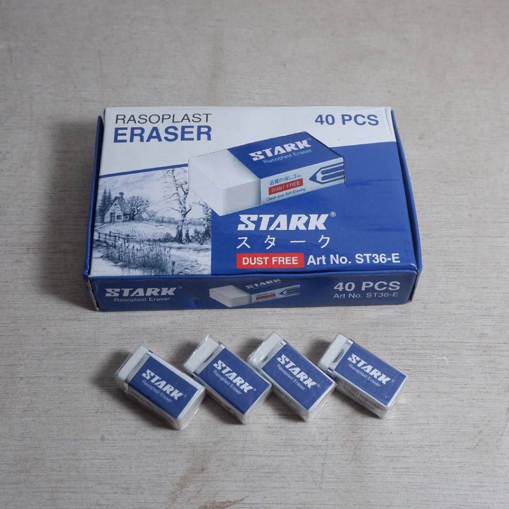 

[12 Pcs] Paket Hemat Penghapus Pensil Warna Putih Murah Stark 12 Pcs