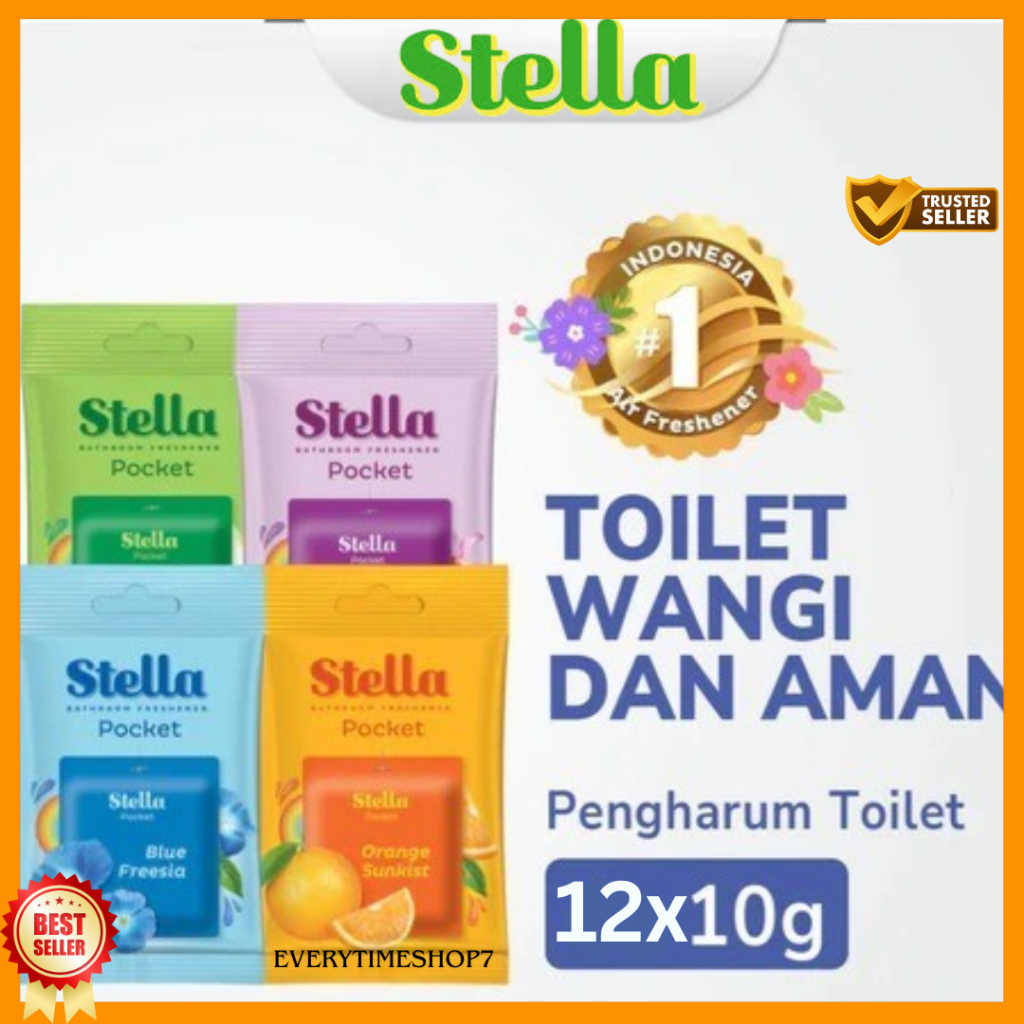 [PAKET ISI 12] STELLA Pocket Bathroom 10gr – Pengharum Ruangan & Toilet – Wangi Tahan Lama