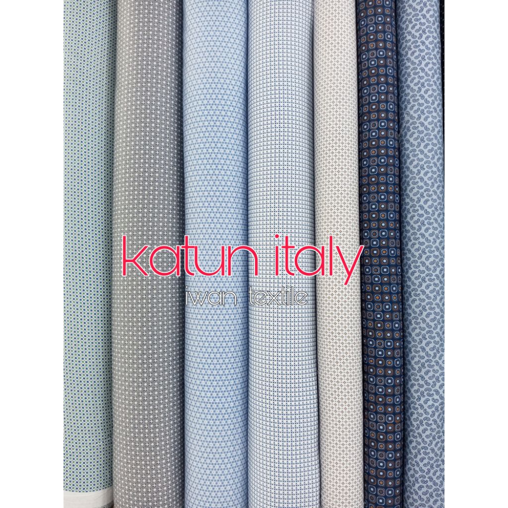 kain katun motif bahan baju kemeja / Koko katun Italy premium