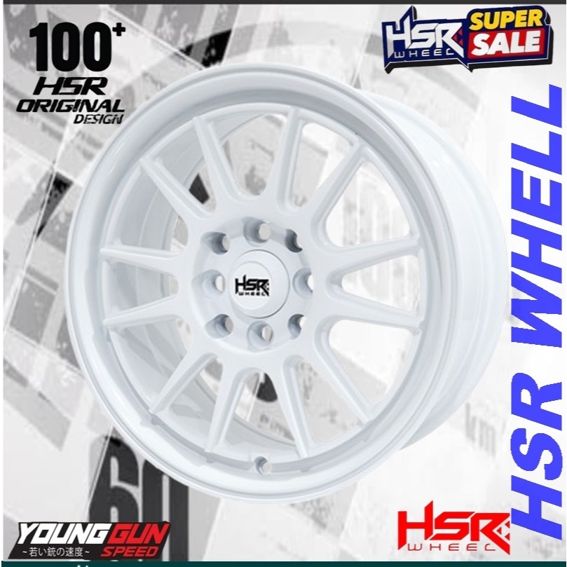 HSR Velg Mobil Brio Ring 15 HSR ENDE R15X6,5 PCD 4X100-114,3 ET 42 Putih Cocok untuk Jazz Xenia dll