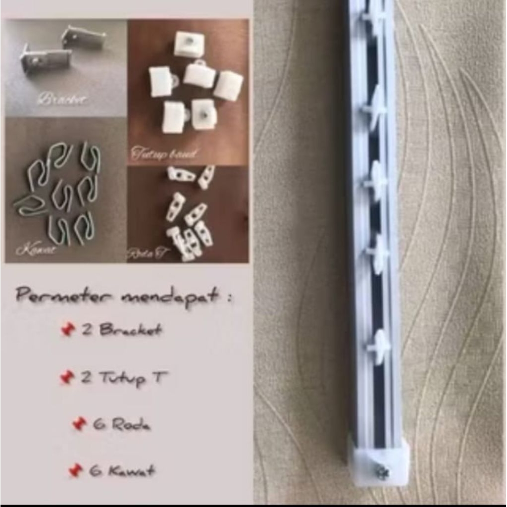 Besi Vitrase Gorden besi kotak biasa pipa Hordeng Besi balok peyangga gorden rel gorden
