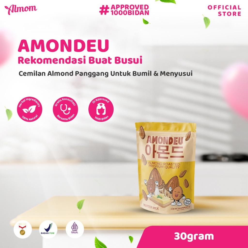 

Amondeu Butter Milk - Kacang Almond Panggang Sehat 30gr Camilan Ringan untuk Bumil & Busui, Bantu Stimulasi ASI Lancar