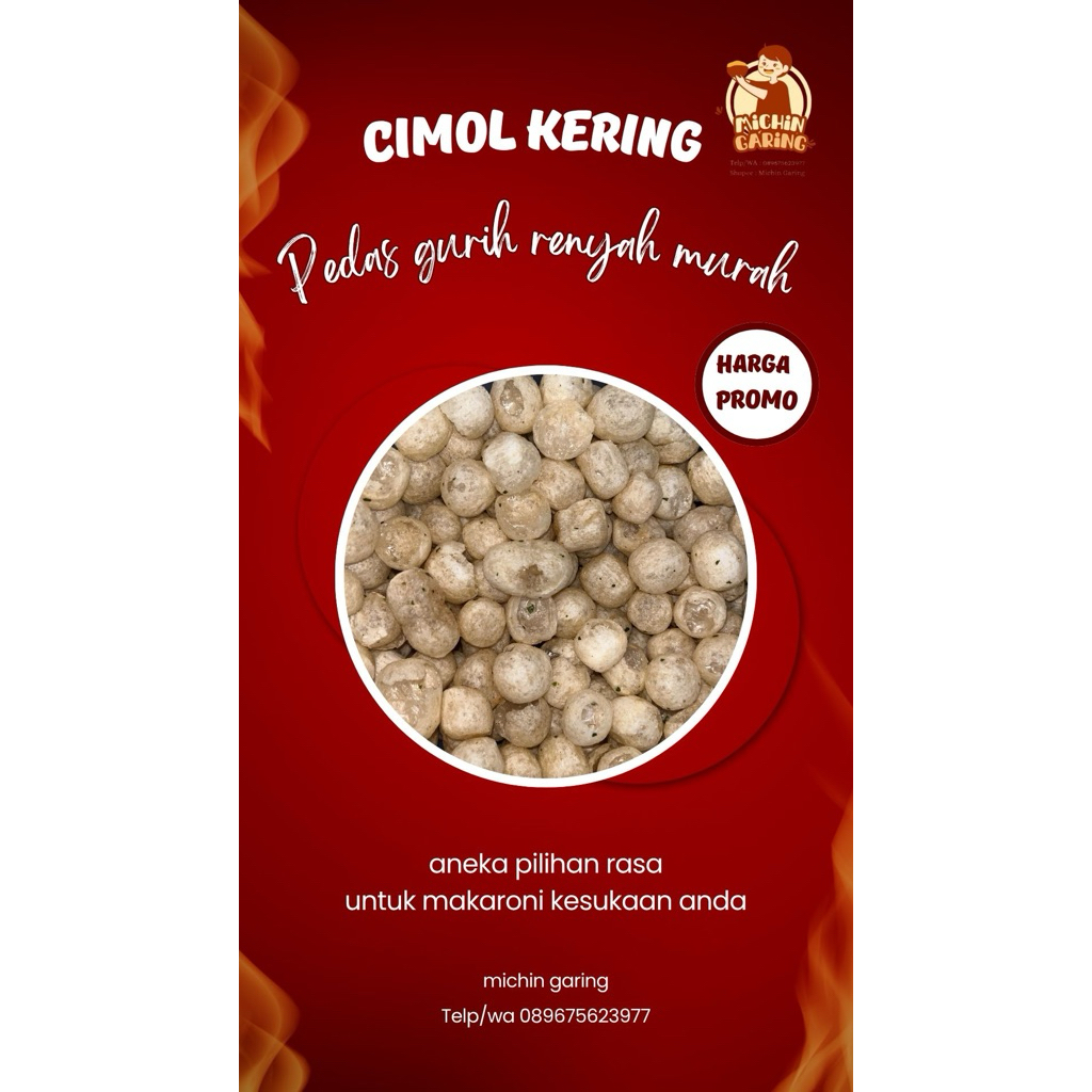 

Cimol Kering Asin Gurih Pedas Renyah 1 kg