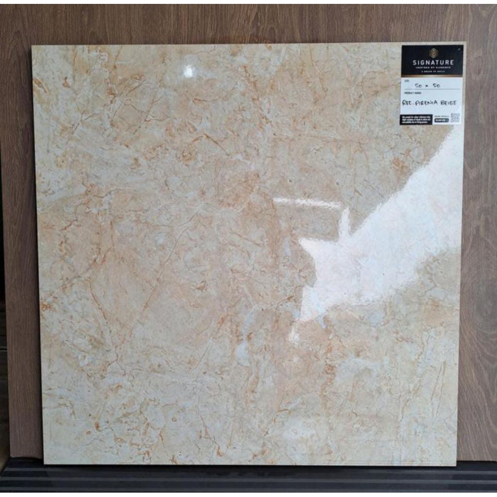 keramik lantai mulia signature cutting 50x50 REC PIRANIA BEIGE