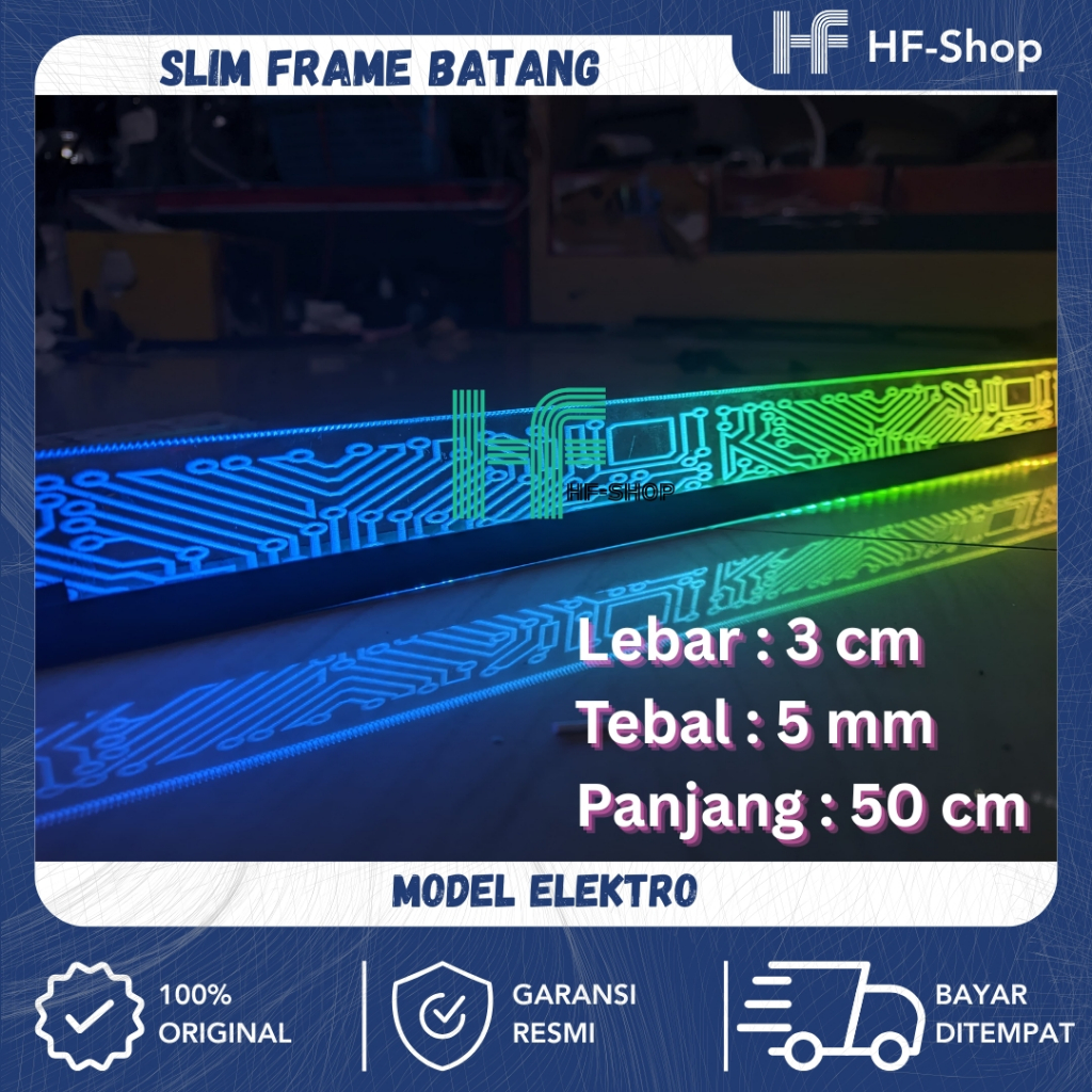 Model Elektro - Slim Frame Batangan Headlamp Custom – Frame Alis LED Mobil Universal Bisa Dibentuk L