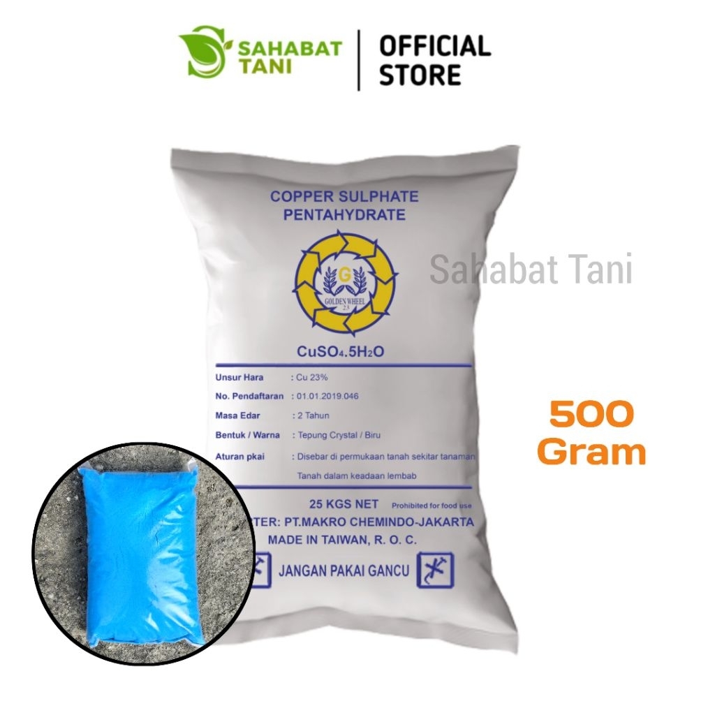 Pupuk Terusi Halus CU Copper Sulphate CuSo4 Eceran 500 Gram