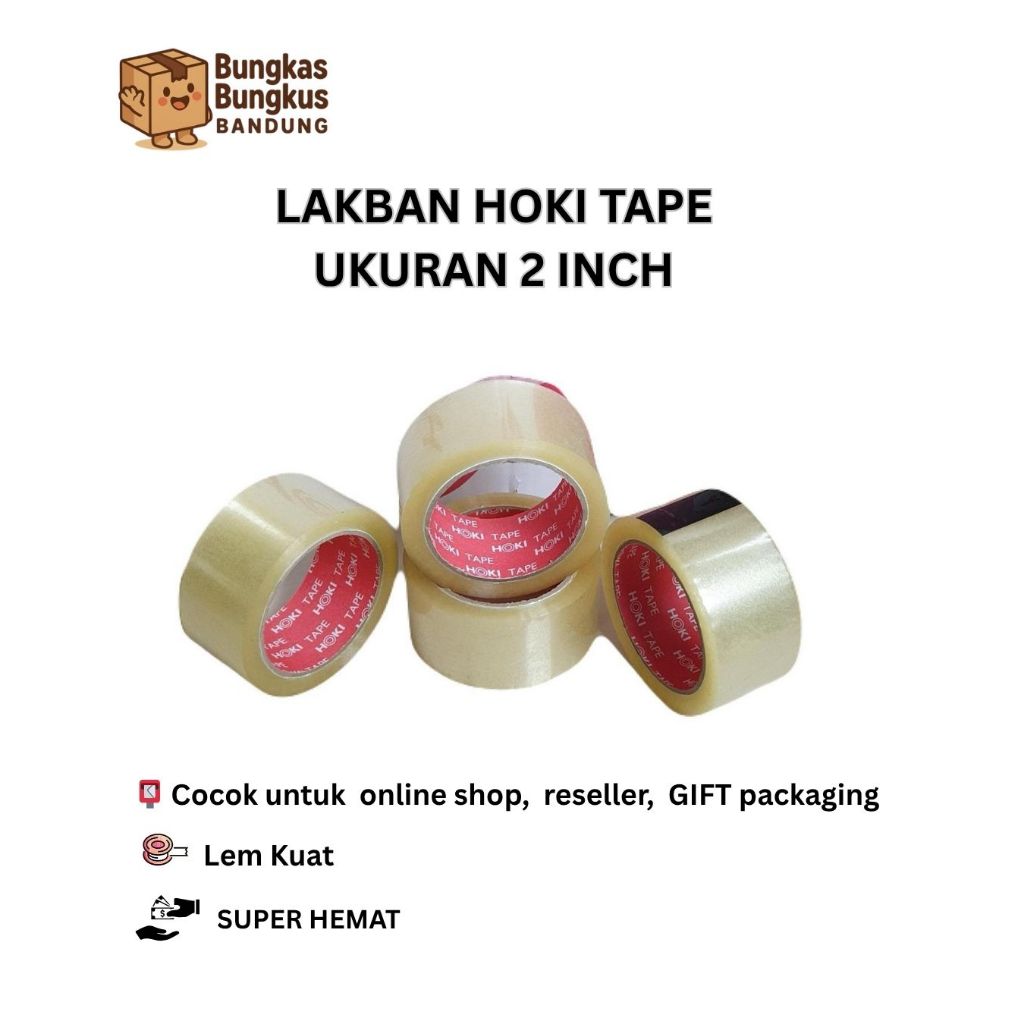 

Hoki Tape Lakban Ukuran 45mm x 100 Yard