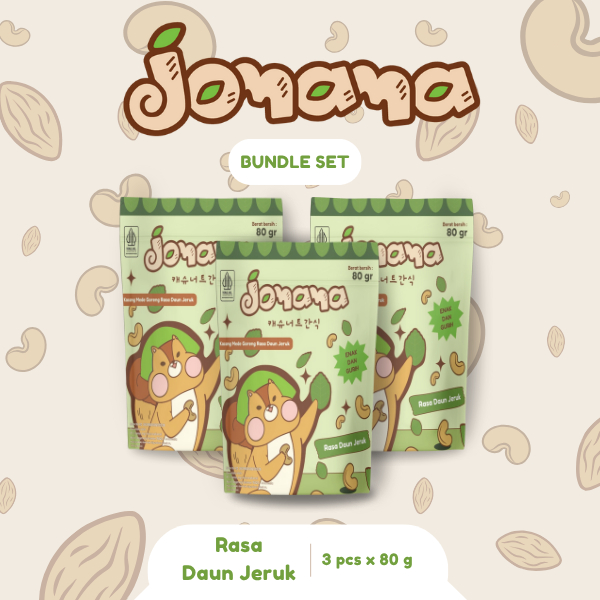 

Jomama - BUNDLE 3pcs Kacang Mede Goreng Rasa Daun Jeruk 80gr Snack Cemilan Jajanan