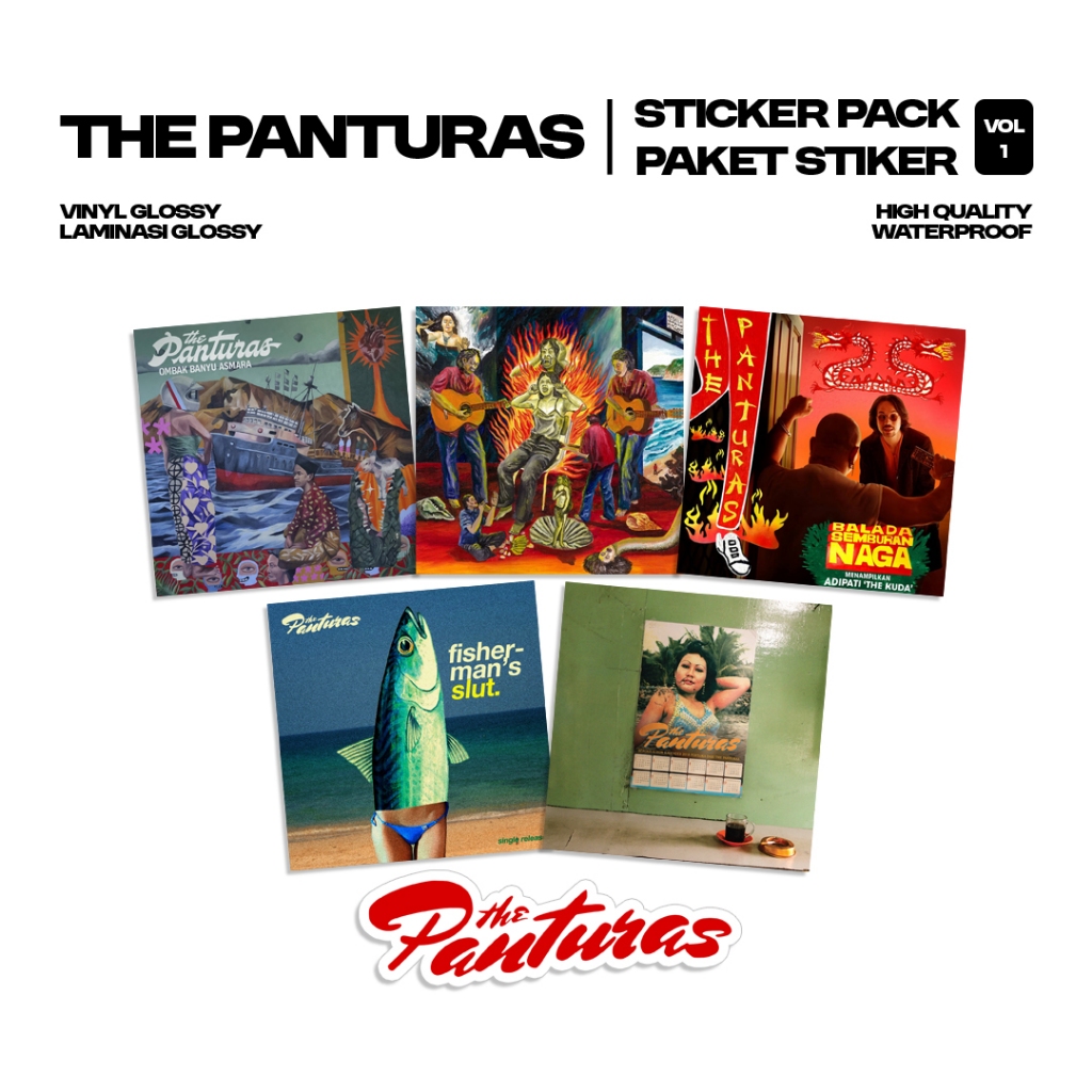 

The Panturas - Sticker Pack Vol 1 | Stiker Band | Stiker | Band Rock Pop Punk | Stiker vinyl | Stiker Helm