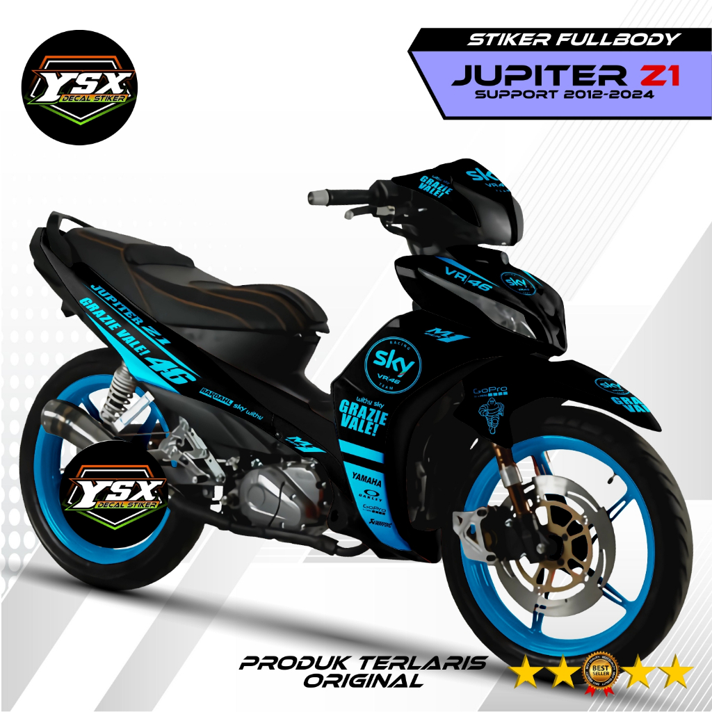 Stiker Decal Motor Jupiter Z1 Fullbody Robot Grafis Simpel Striping Yamaha / Decal Motor Jupiter Z1 