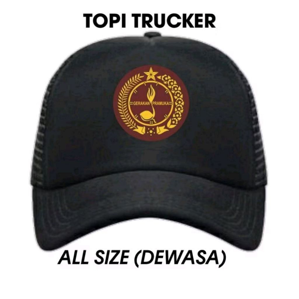 TOPI TRUCKER PRAMUKA INDONESIA // TOPI JARING PRAMUKA INDONESIA COD