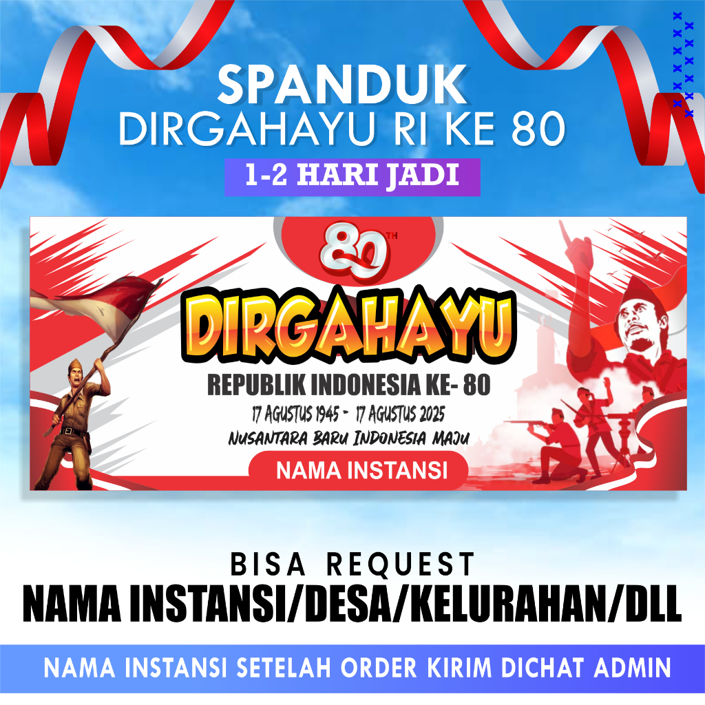 

Spanduk HUT RI ke -80 - banner perlengkapan sekolah / insatansi- Dirgahayu RI 80