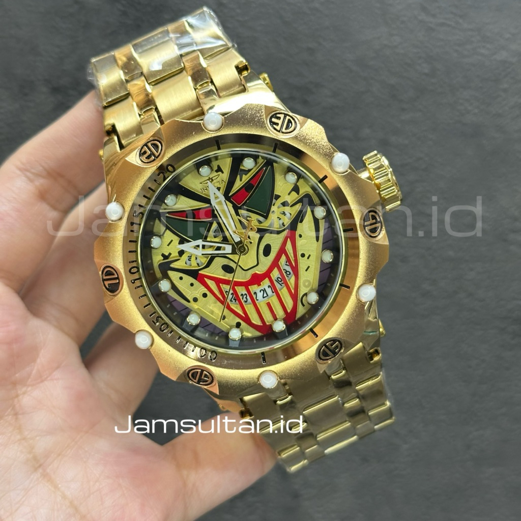 JAM TANGAN SULTAN PRIA INVICTA JOKER TANGGAL AKTIF DIAMETER 51MM STAINLESS