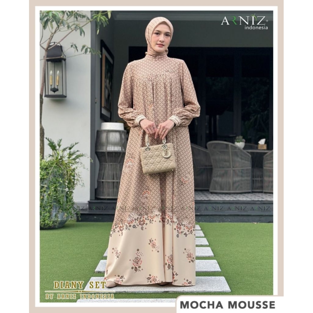 Diany Dress Set Jilbab By Arniz Collection Terbaru