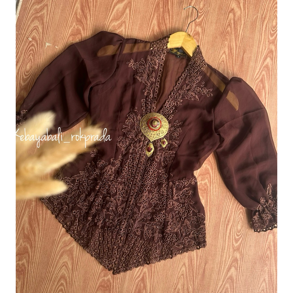 KEBAYA BALI KEBAYA BORDIR PEONY EMBROIDERY KEBAYA TANGAN BALON