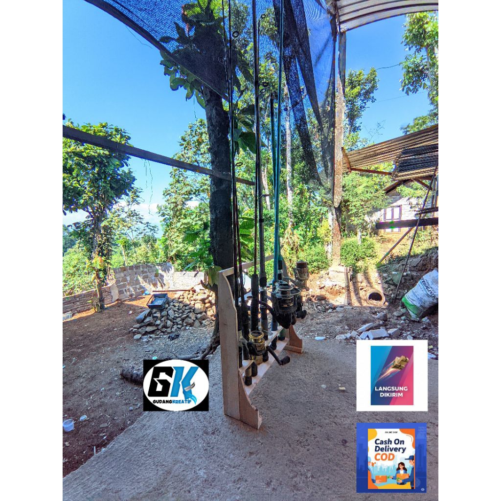 rak joran pancing portabel 6-12 slot