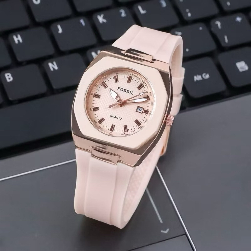 Jam Tangan Karet Simple Fashion Wanita Cewek COD Korea Mewah Elegan Hitam Biru Merah Anti Air