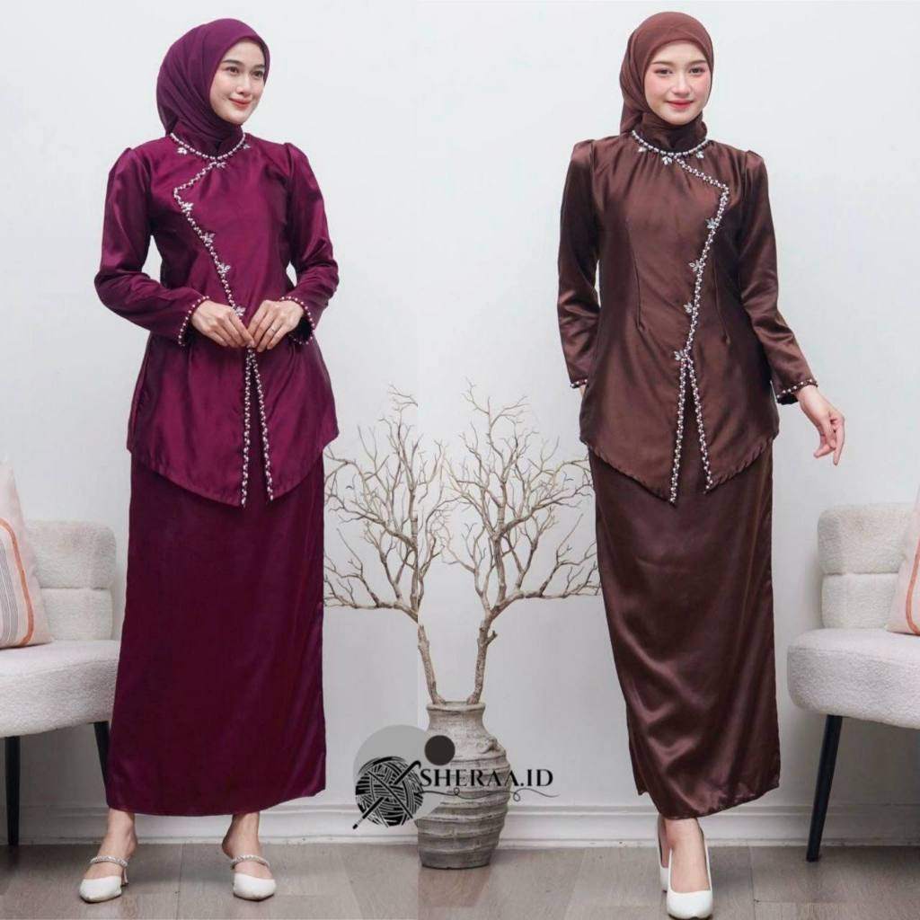 (ADA JUMBO) One Set Kurung Melayu Janggan Kartini Terbaru Dress Muslim Wanita Modern Baju Kondangan 
