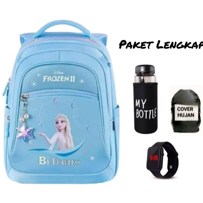 [ COD ] Tas elsa frozen -Tas ransel sekolah anak perempuan tk dan sd kelas 123456 anti air - Tas kar