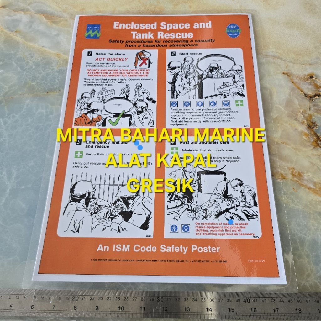 

Poster IMO Symbol IMPA 331517 Enclosed Space & Tank Rescue Ukuran 480x330mm / A3+