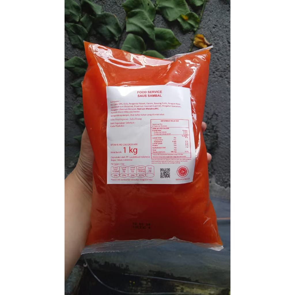 

Saos sambal LaSalle Delamonte kemasan bantal 1kg